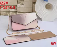 En yeni 3 adet elmas mini çapraz gövde çantası moda kalitesi pu deri kadın tasarımcısı çanta zinciri omuz messenger cüzdan