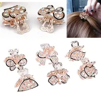 1 PC Butterfly Crystal Hair Clips Pins for Women Girls Vintage Headwear Redestone Barrette Jewelry Accessories295B