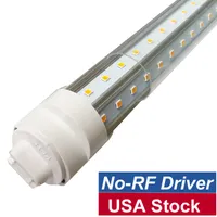 8 pieds LED Tube Light T8 Bulbes 72W 6000K Froid White R17D FA8 Base Lights with Grosted Cover Fluorescent Bulbes à double extrémité NO-RF Driver USA Stock OeMled