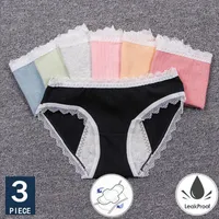 Calcinha feminina à prova de vazamento Mulheres menstruais calças fisiológicas Período de roupas íntimas sexy Cotton Briefs à prova d'água Lady Lingeriewomen's