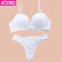 BRAS SETS SEXY Moda Bikini Sütü Set Sessiz Push Up Lady Lady Lingerie Women Solid Inwear Thong 34-42 ABC Cupbras