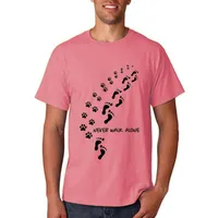Мужские футболки Женская собака спреда для домашних модных одежды весна летняя футболка Top Lady Stylish 2022 Print Found