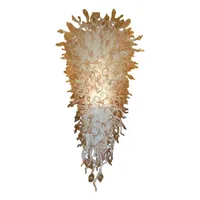Art Deco 100% handgefertigte Lampen Well Design Murano -Stil Kristall Hand geblasenes Glas Kronleuchter Leuchten mit hochwertigen Innenbeleuchtung Kronleuchtern f￼r Esszimmer