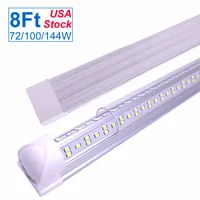 LED T8 Fixture integrata 8ft Tube, luci del negozio di utilità T10, illuminazione a soffitto a LED e sotto luce dell'armadio, elettrico con cavo con interruttore on / off integrato