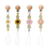 1 PCS Baby Pacifier Clips Flowers Shape BPA Silicone Beads Beads Pacifier Chain Holder Dummy Feeding Clip Soins