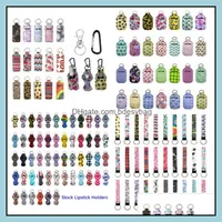 229 Styles Neoprene Hand Sanitizer Bottle Holder Keychain Bags 30Ml Wristlet Chapstick Drop Delivery 2021 Keychains Fashion Accessories Sbel
