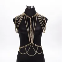Meiliyishi oro grossi in metallo cotto a spalla di gioielli con spalla con catena della catena della spalla Abbigliamento Distinzione di gioielli a catena schiava T200508