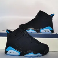 2021 새로운 도착 6S UNC 어린이 농구 신발 검은 색과 파란색 고품질 6S 키즈 빅 보이 신발 스포츠 스니커즈 247Y