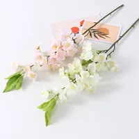 Dekorativa blommor kransar bitar av konstgjord simulering persika blomma falska blommor grenar dekorerade med silketräd blommor decora