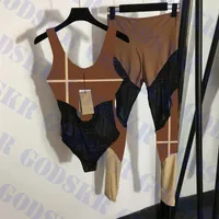 Merk nieuwste badkleding leggings set plaid print dames zwempak bikini textiel sexy mesh bikini dames broek