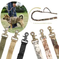 Dog Collars & Leashes Tactical Leash 2 Handle Quick Release Durable Nylon Elastic Leads Rope Military Training Pet For Cat DogDog
