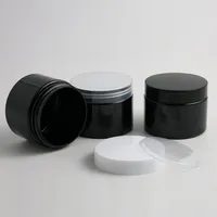20 x 150 g 5oz schwarzes Plastikglas mit Deckelkosmetikgläser leerer Behälter Probe Creme Gläser Verpackung3303