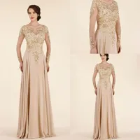 2020 Новые A-Line Mother of the Bride Dress Devel Jewel с длинными рукавами кружевные вечерние платья с бисером.