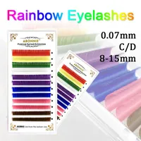 False Eyelashes Abonnie 8 Colors Rainbow Colorful Lashes Mink Premium Individual E.yelash Fake Russian Eyelash CiliosFalse