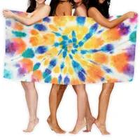 Towel 3D Colorful Tie-Dye Pattern Beach Microfiber Towels For Adults Child Summer Toalla Yoga Mat T472