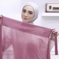 Ethnic Clothing Women Pin Free Instant Chiffon Hijab Wrap Muslim Islamic Hijabs Scarf Headscarf Use Rope Style
