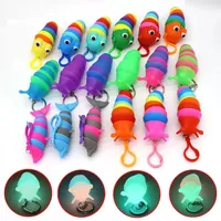 Popular Luminous Keychain Slug Snail Dolphin Caterpillar Fidget Toys Super Decompression Multi Specification Puzzle Toy Wholesale