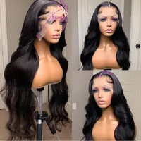 LX Brand 30 40 inch Body Wave 13x6 360 Lace Frontal Human Hair Wig Brazilian 5x5 Lace Closure Loose Water Bouncy Wig For Black Womenfactory