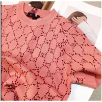 22SS Tasarımcıları Yüksek Moda Kadın Tişörtleri Knits Kısa Kollu Kazak Mektubu Jacquard G Konforlu İnce Kaliteli Tasarım Kadınlar Tişört Top Asya Boyutu S-XL