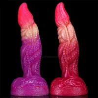 Masajer iltihaplı hayvan ahtapot antenler özel şekilli makyaj penisi yumuşak silikon yapay penis anal fiş erkekler için yetişkin ürünleri ve