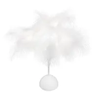 테이블 램프 깃털 램프 따뜻한 흰색 배터리 전원 침대 옆 야간 가벼운 웨딩 침실 장식 데스크탑 홈 거실 파티 테이블 램프