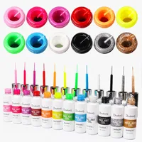 8 ml Nail Art Line Polish Gel Kit 12 Färger för UV/LED -färg Naglar Ritning Lim Diy Målnings Lack Liner Tool 145