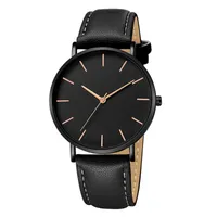 Armbanduhr Geschäftsleute einfache schocksichere Uhren Custom Farbropfen wasserdichtes Leder Orologio UOMO 2022 Black Clockwatchwatches