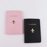 100pcs 카드 소지자 여성 PU 작은 비행기 인쇄 여행 여권 커버 믹스 색상
