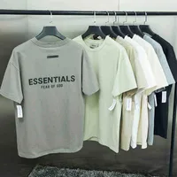 Moda Essentials Designer Couples T Camisetas FOG 2022 LETRAS DE SILICONE DUPLO DUPLAR