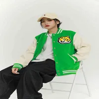 Human made tiger head hot dog Japanese Vintage woolen loose trendy Baseball Jacket for lovers in autumn and winter Baseball jackets coats