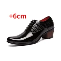 WEH Arrival Dress Shoes Men Hight Increase 6CM Mens Wedding Shoes Fashion Comfortable High Heels Formal Dresses Footwear 220816