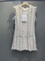 Milan Runway Kleider 2022 Sommer Herbst O Halsdruck Designer Sundress Marke Same Style Kleid 0621-7