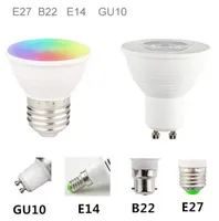 GU10 E27 E14 GU5.3 MR16 Lâmpadas spot Bombillas LED 8W RGBW Lâmpadas de LED branco diminuídas 16 cores com controle remoto