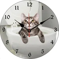 Zegary ścienne drewniane 3D kawaii cat zwierzęcy zegar kreskówki cichy niekoszukiwany vintage kuchnia salon sypialnia łazienka