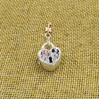 925 Sterling Silver jewelry pandora charm Disny Miky & Mini Mouse Padlock beads Bracelets sets with logo ale Bangle women men birt211S