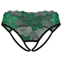 One-Piece Suits Womens Lingerie Underwear See Through Sheer Floral Lace Panties Low Rise Sexy Crotchless Thong G-string Briefs UnderpantsOne