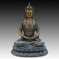 Buddha Bronze Statue Manna King Buddha Tathagata Sculpture Figurine Buddhist Religious Temple Decor Collection