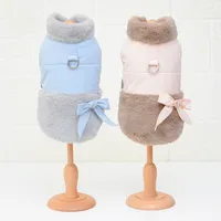 Est köpek pamuk yastıklı ceket iki ayak sonbahar ve kış evcil hayvan kıyafetleri küçük boy mavi pembe renkler kat y200330