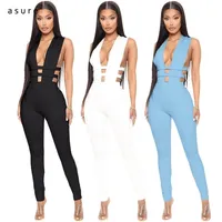 Jumpsuit Women Pants Body Black Everlys Sexy Femme Baddie Club Club Outfits Track Situit Elegant Catsuit GL6352 220510