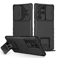 Rüstung Telefonkoffer mit eingebauter Kickstand -Folie -Kamera -Abdeckung Militärische schocksichere Schutzhülle für Samsung Galaxy S22 plus S21 Fe Note 20 Ultra