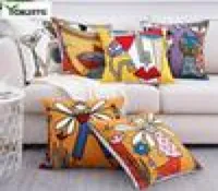 Pillow Case Yokistg Cushion Cover Picasso gestickt dekorative Wurfkissenbezüge abstrakte kreative Dekoration für Home Sofa Car 9666333