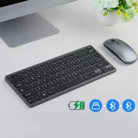 Bluetooth Keyboard Mouse Combos Ultra Slim Wireless Rechargable Keyboards and Mice Kit for Universal Tablets Smartphones Computers247d