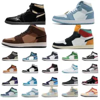 Jumpman 1 dedo preto 1S Sapatos de basquete masculino Creme de chocolate escuro 11s Chaussures de Basket-Ball Sports Sports Sneakers 36-46