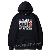 Heren Hoodies Sweatshirts Basketbal onderschat nooit een meisje dat pullover hoodie Slim Fit kleding speelt 2022 Sudaderamen's