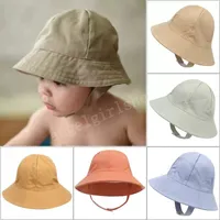 Kid Bucket Hat Round Top Wide Brim Sun Fisherman Visor Cap Boy Girl Summer Protection Casual Children