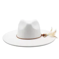 Женская шерсть теплое мелкое топ -топ -модная тенденция унисекс -кепки сплошной цвет большой размер джазовые шляпы мужчина классическая шляпа для костей 296f