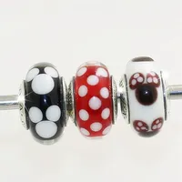 3pcs / lot s925 Sterling Silver Thread Murano Glass Beads Fit European Pandora Style Charm Bracelets Colliers249i