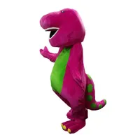 Profesión de alta calidad Barney Dinosaur Tostes de mascota Halloween Dibujos animados de adultos Tamaño de adulto Vestido de lujo