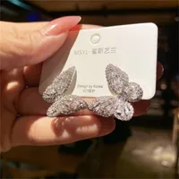 Stud Round Dange Drop Koreaanse oorbellen voor vrouwen Big Butterfly Gold Earring GC1154