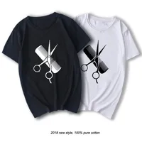 Raeek hip hop simples camiseta de camiseta camisa de manga curta Men tilista de cabeleireiro com tesoura de estilista pente de pescoço 220627